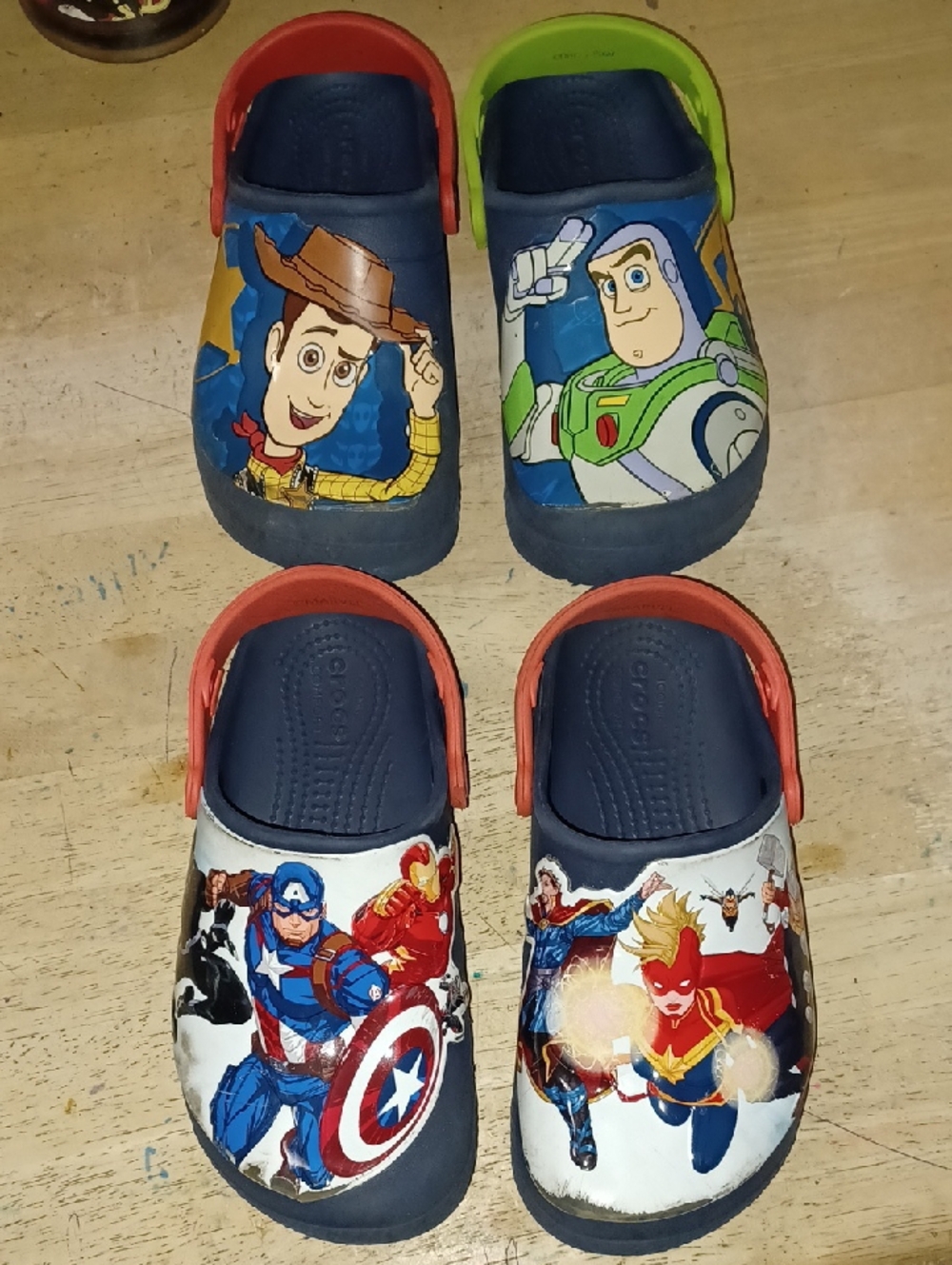 Bundle Of Boys Avengers And Toy Story Crocs Size J2